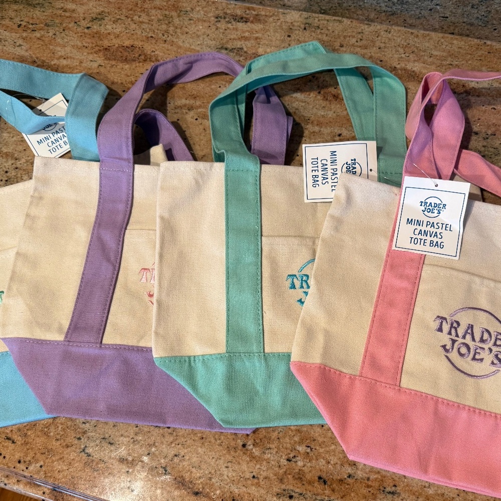 Trader Joe’s mini pastel totes set of 4